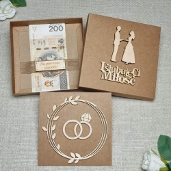 Kartka ślubna w ozdobnym pudełku (I ŚLUBUJĘ CI MIŁOŚĆ) - wianek nr 1 wzór nr 1 (74zł-82zł)