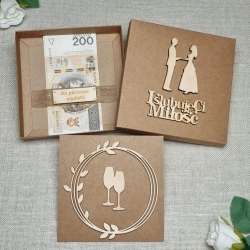 Kartka ślubna w ozdobnym pudełku (I ŚLUBUJĘ CI MIŁOŚĆ) - wianek nr 1 wzór nr 5 (85zł-93zł)