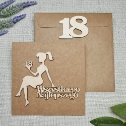 Kartka na 18 urodziny w ozdobnej kopercie - DW4 (38zł-46zł)