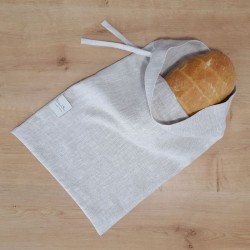Lniany worek na pieczywo PREMIUM z lnianą podszewką - prezent pod choinkę