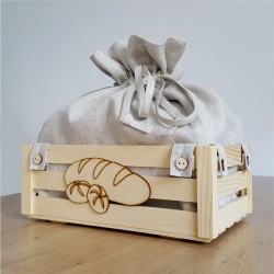 Chlebak lniano-drewniany na pieczywo